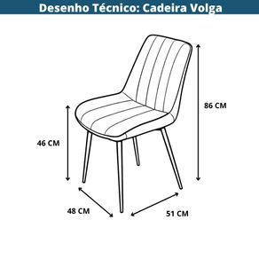 Kit 4 Cadeiras Volga Or Design PU Caramelo Base Metal -7-